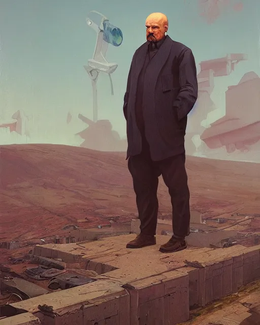 Image similar to painting of lenin cyborg by stolenhag and beeple