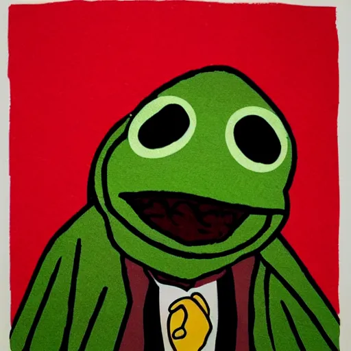 Prompt: sith lord kermit the frog