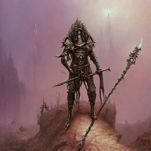 Image similar to warhammer fantasy dark elf, warhammer fantasy art, beksinski