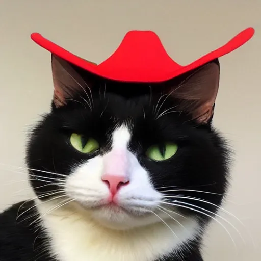 Image similar to cat in maga hat