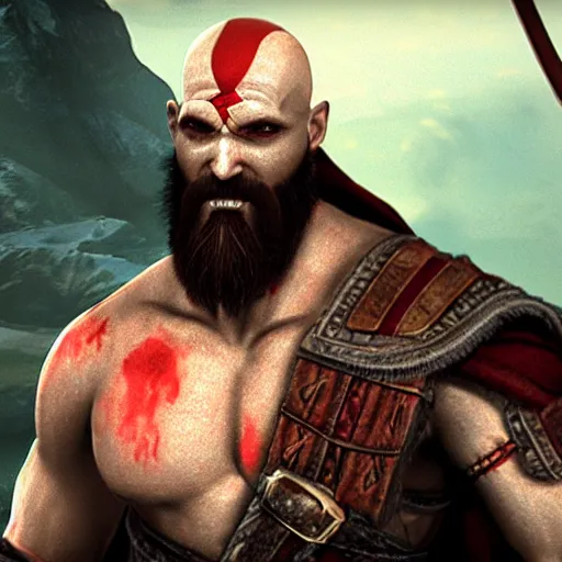 Image similar to Kratos in Norse Mythology