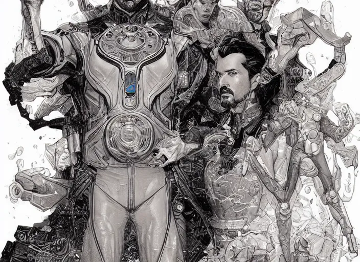 Image similar to a highly detailed futuristic portrait of stephen strange, james gurney, james jean