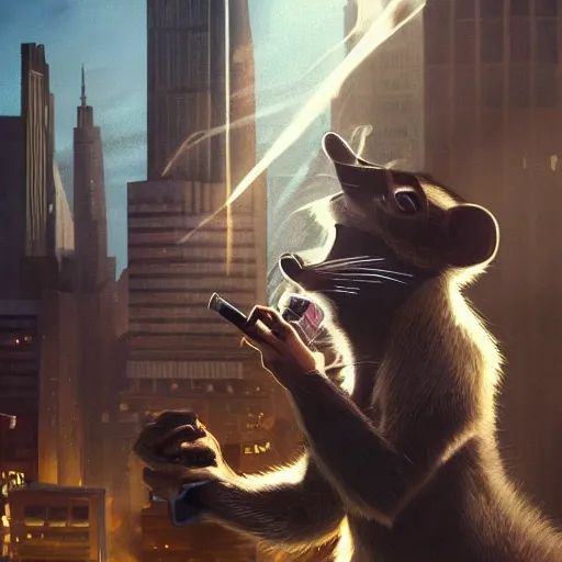 Image similar to a racoon wearing a suit smoking a cigar, dramatic lighting, cinematic, establishing shot, extremly high detail, photorealistic, cinematic lighting, artstation, style by James Gurney