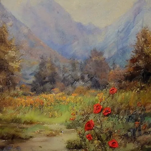 Image similar to Richard Schmid style landscape painting by Richard Schmid