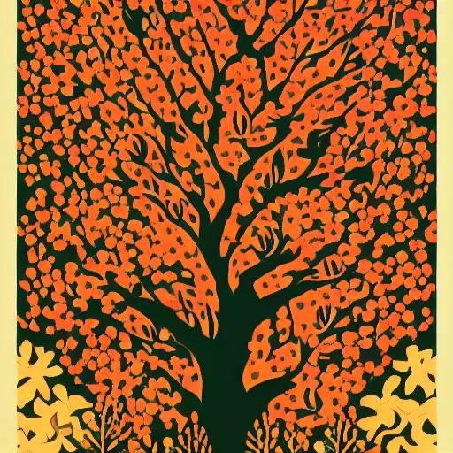 Prompt: let life be beautiful like summer flowers and death like autumn leaves, by victor ngai