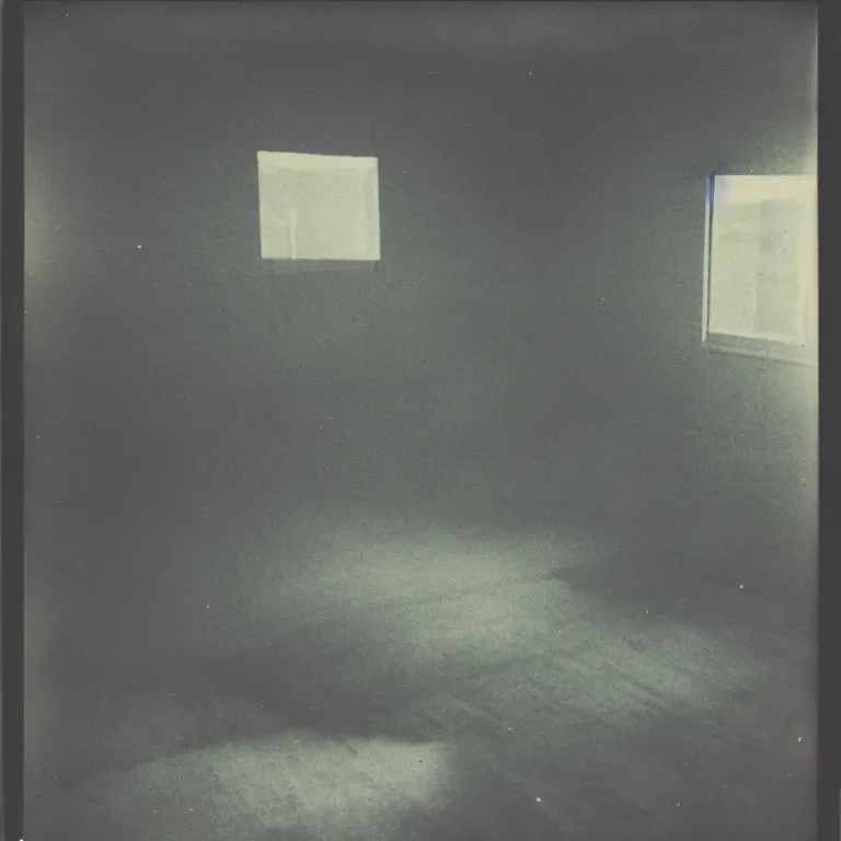 Prompt: atmospheric polaroid photograph of empty liminal space