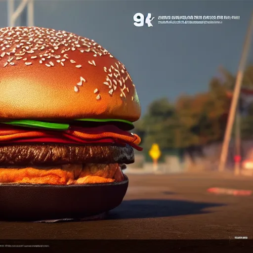 Prompt: spray paint graffiti hamburger, high details, cinematic, 8k resolution, beautiful detailed, insanely intricate details, artstation trending, octane render, unreal engine,