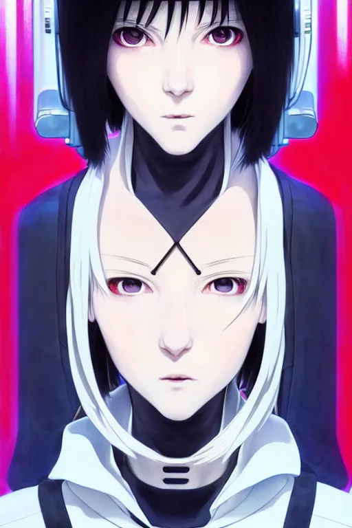 Image similar to portrait Anime cyborg girl in nun clothes, cyberpunk, holy church cute-fine-face, white-hair pretty face, realistic shaded Perfect face, fine details. Anime. realistic shaded lighting by Ilya Kuvshinov katsuhiro otomo ghost-in-the-shell, magali villeneuve, artgerm, rutkowski, WLOP Jeremy Lipkin and Giuseppe Dangelico Pino and Michael Garmash and Rob Rey