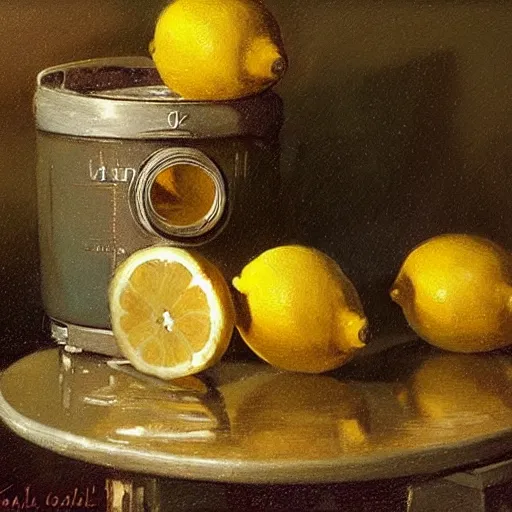 Prompt: lemon, Cinematic, DSLR, Kodak Portra, Telephoto, Megapixel, by Camille Corot, by Karol Bak