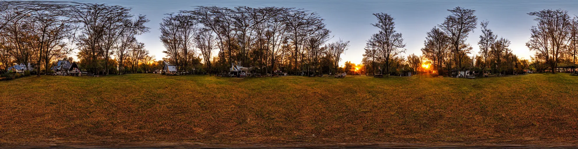 Image similar to spherical panorama photo of country american village streen dawn 5 0 mm