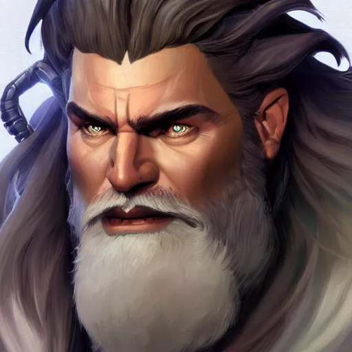 Prompt: high fantasy character portrait of a huge muscular tall giant Reinhardt from Overwatch, long white hair and beard, intricate, wild, highly detailed, digital painting, artstation, upper body, concept art, smooth, sharp focus, illustration, art by artgerm and greg rutkowski and alphonse mucha