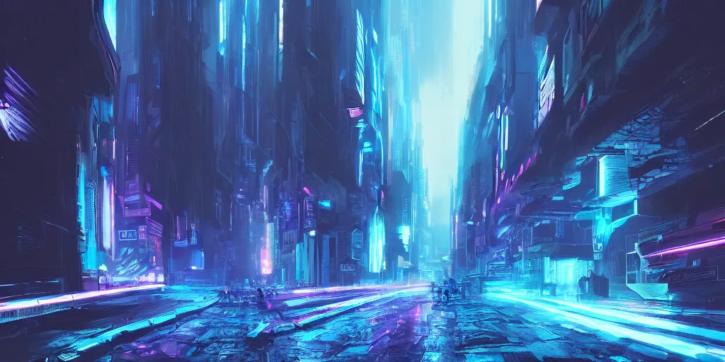 Image similar to warp speed concept art blade runner 2049 tron neon night alleyway diffusion clouds mist New York cityscape helium 44-2 artstation digital art 8k