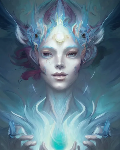 Image similar to portrait of a beautiful supernatural emanation, by pete mohrbacher and artgerm and wlop, digital art, highly detailed, intricate, fantasy, mystical, sharp focus, Trending on Artstation HQ, deviantart, unreal engine 5, 4K UHD image