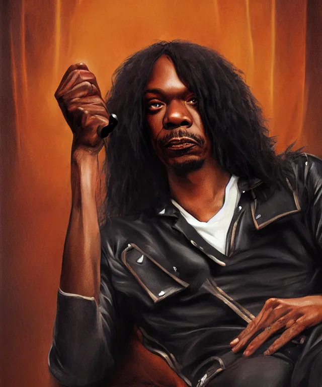 Image similar to dave chappelle, cinematic, as rick james, on a velvet couch, elegant, highly detailed, digital painting, artstation, smooth, hard focus, illustration, art by jessica rossier and and brian froud