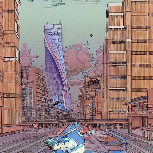 Prompt: The grand internet junction as imagined by Jodorowski and drawn by moebius, clean style, high-detail