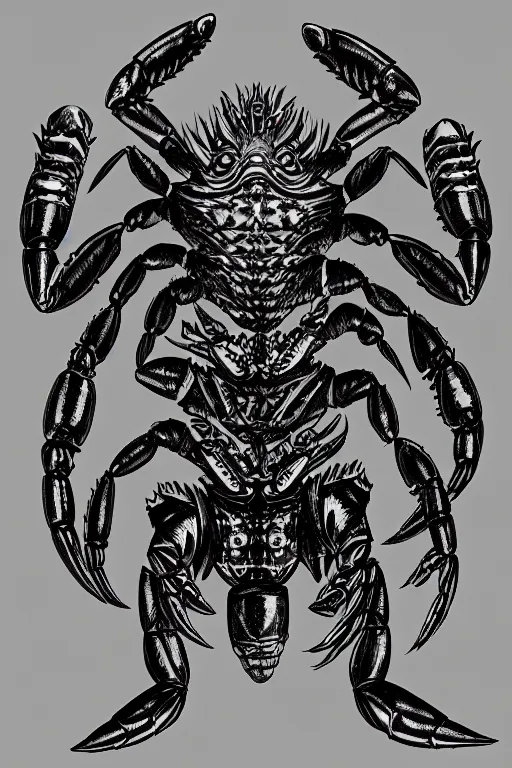 Image similar to crab humanoid figure warrior, symmetrical, highly detailed, digital art, needles, sharp focus, trending on art station, kentaro miura manga art style