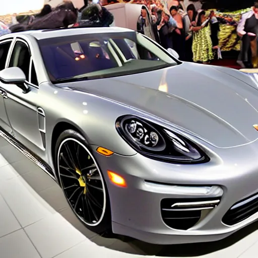 Prompt: indian baby in porsche panamera