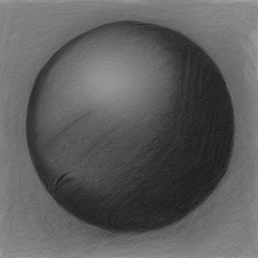 Image similar to a realistic charcoal drawing of a black orb floating over the ocean in the style of Marco Tirelli