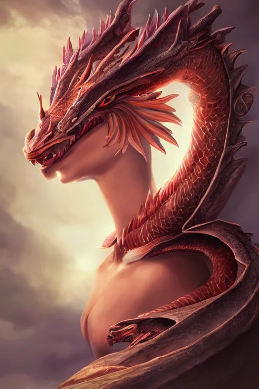 Prompt: air Dragon princess, digital art, 8k ,character ,realistic, portrait, hyperrealistic