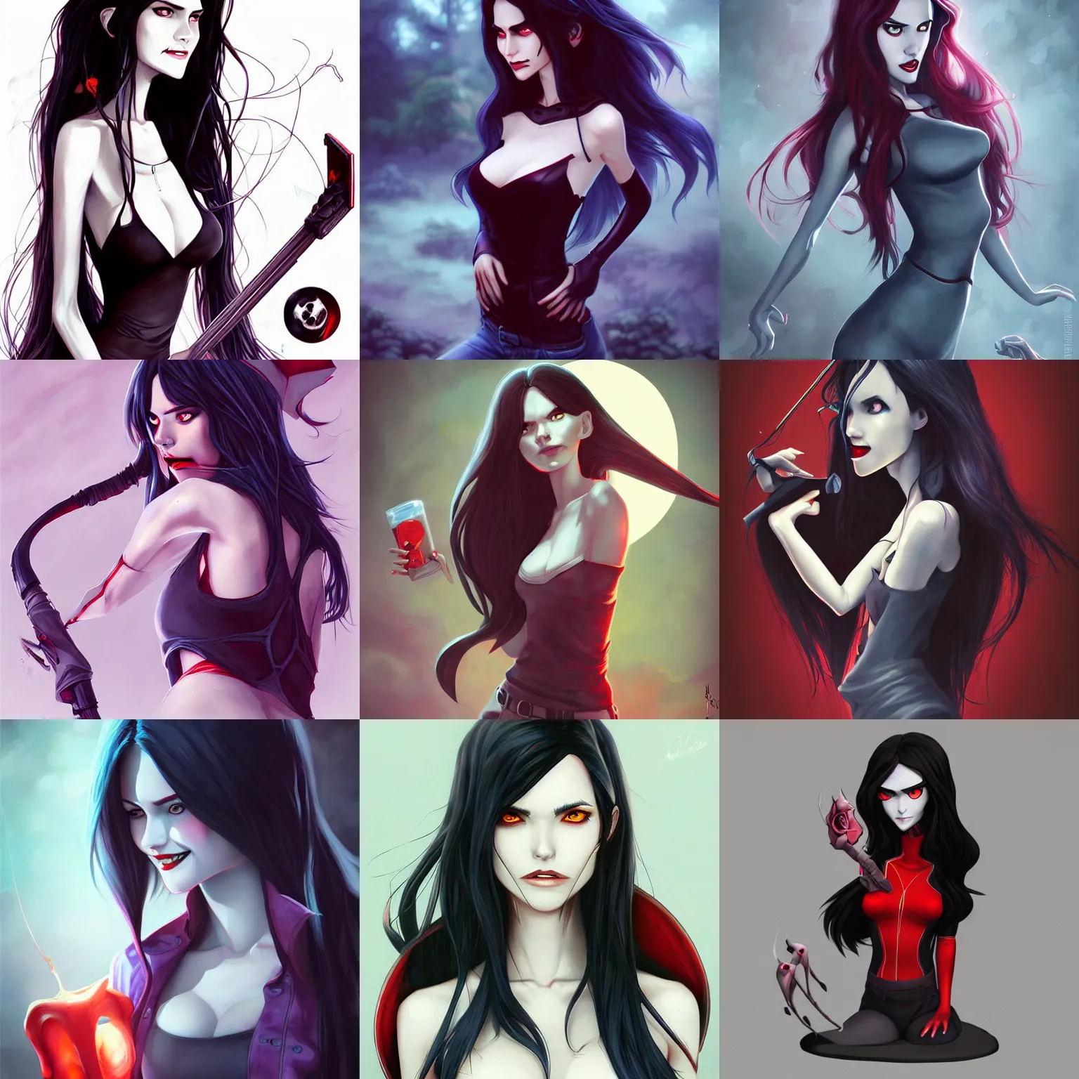 Prompt: marceline the vampire queen by artgerm and wlop