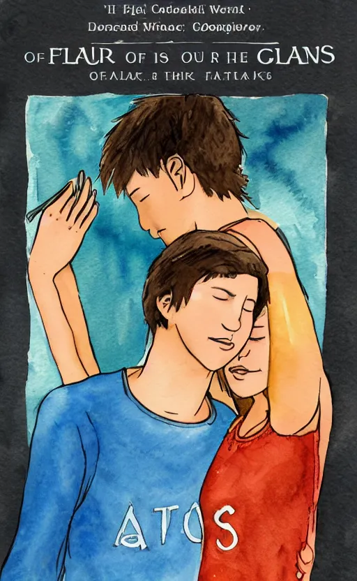 Image similar to book cover remake of the fault in our stars, watercolor