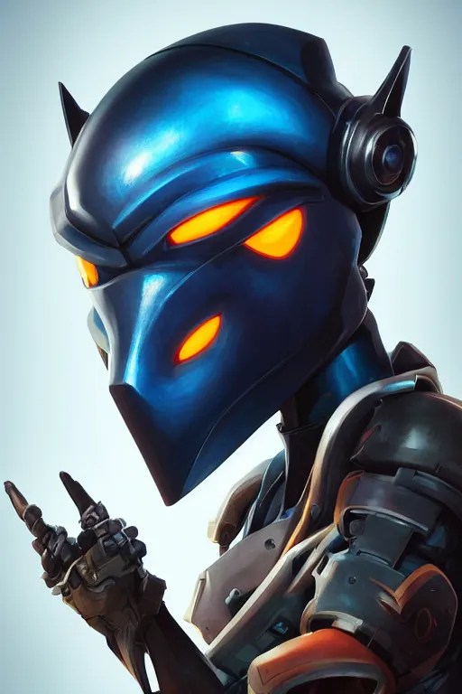 Image similar to epic mask helmet robot ninja portrait stylized as fornite style game design fanart by concept artist gervasio canda, behance hd by jesper ejsing, by rhads, makoto shinkai and lois van baarle, ilya kuvshinov, rossdraws global illumination radiating a glowing aura global illumination ray tracing hdr render in unreal engine 5