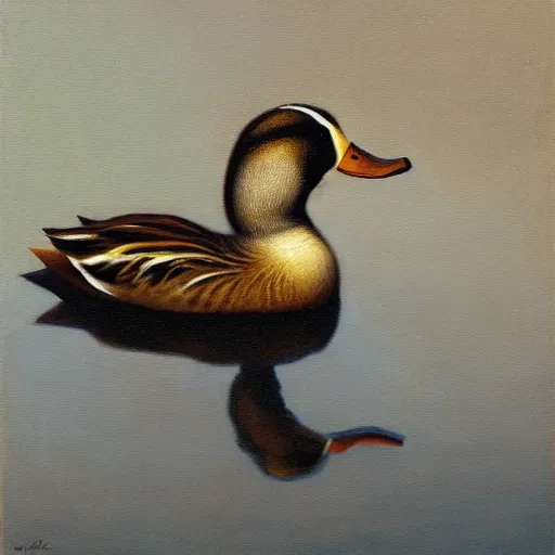 Image similar to a duck on the prowl oil painting alexandre jacovleff