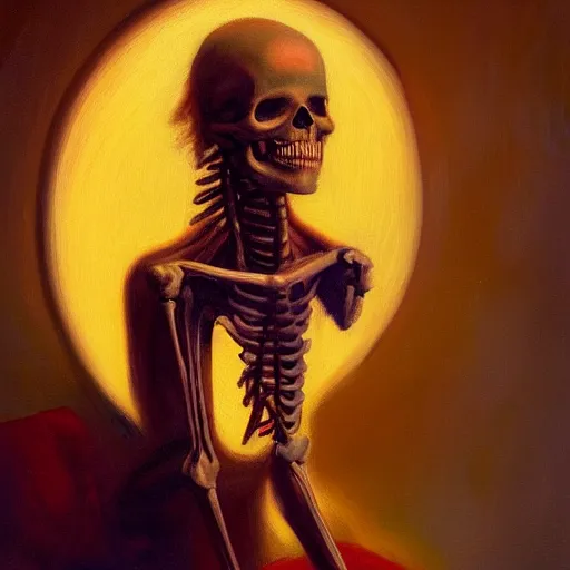 Prompt: a messy painting of a skeleton using all known skin tones by delphin enjolras, highly detailed, sharp focus, trending on artstation