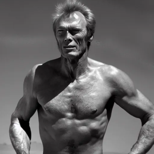 Image similar to Clint Eastwood as Greek god