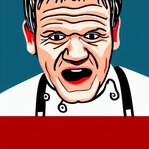 Image similar to illustration Gordon Ramsay doing funny Gordon Ramsay things 4K