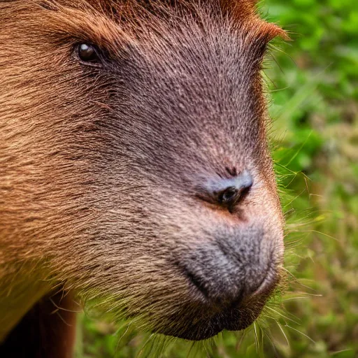 Image similar to photo of a capybara eating a nvidia gtx 1 9 9 0 graphic card, nature photography, 8 k, canon 3 0 0 mm, professional photographer, 4 0 mp, lifelike, top - rated, award winning, realistic, sharp, no blur, edited, corrected, trending