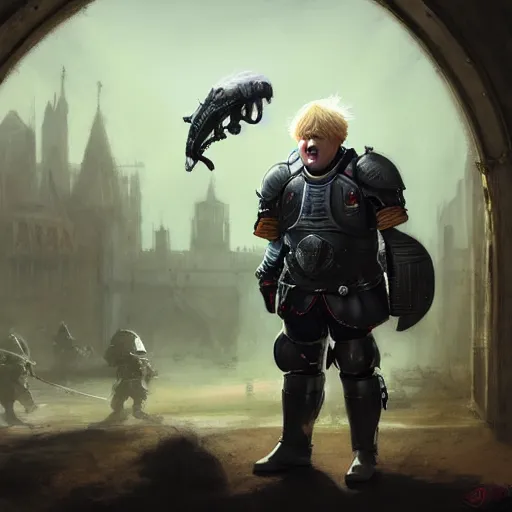 Prompt: boris johnson in armour iding a rat, anatomy, bathed in light, highly detailed, photorealistic, artstation, smooth, sharp focus, illustration, unreal engine 5, 8 k, art by artgerm and greg rutkowski and edgar maxence