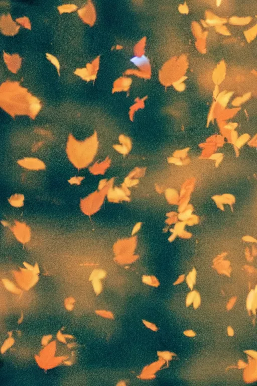 Image similar to beautiful 7 0 mm cinematic still photo of falling leaves, bokeh, cinematography by christopher doyle