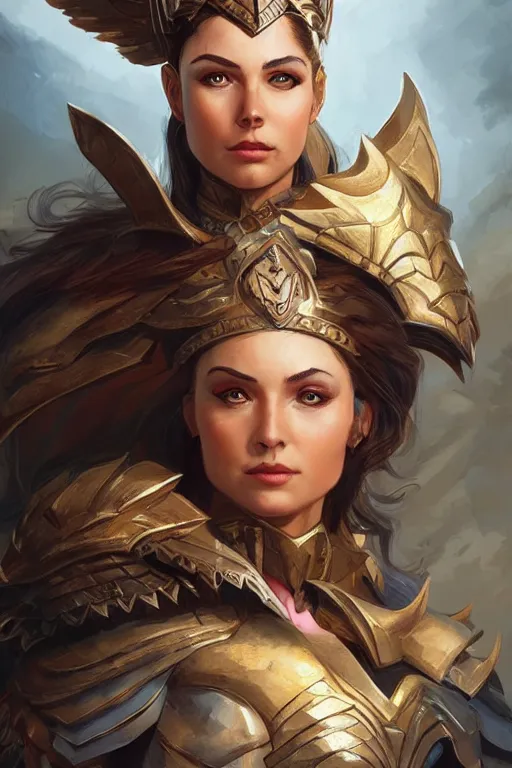 Image similar to amazon valkyrie athena, d & d, fantasy, portrait, highly detailed, headshot, digital painting, trending on artstation, concept art, sharp focus, illustration, art by artgerm and greg rutkowski and magali villeneuve