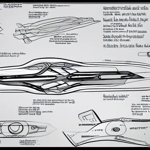 Image similar to sketches of spaceship, full page, technical, detailed