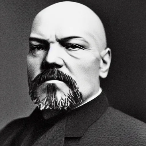 Prompt: beautiful potrait of lenin-cyborg