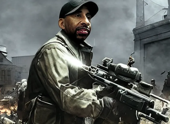 Image similar to stephen a smith in call of duty world at war, ps 4 gameplay