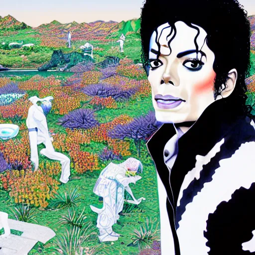 Prompt: a portrait of Michael Jackson in a scenic environment by Hirohiko Araki, hyperdetailed