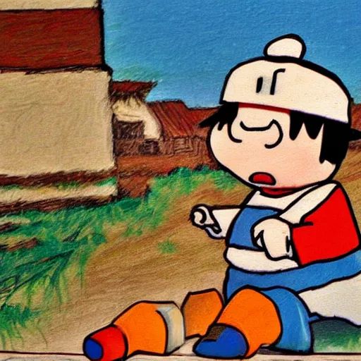 Prompt: Crayon Shin-chan, Western painting, highly detail