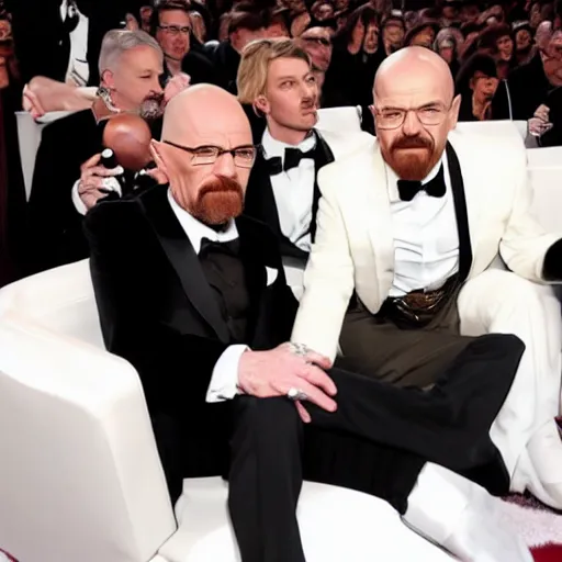 Prompt: walter white watching the grammys