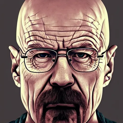 Image similar to a detailed portrait of walter white with a pacifer in his mouth, art illustration, incredibly highly detailed and realistic, 8 k, sharp focus