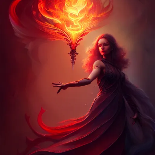 Prompt: Magician, female, fantasy, flames, rain, intricate, elegant, highly detailed, digital painting, artstation, concept art, smooth, sharp focus, illustration, octane render, art by Leesha Hannigan, Ross Tran, Thierry Doizon, Kai Carpenter, Ignacio Fernández Ríos
