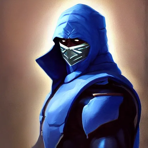 Image similar to greg manchess portrait painting of subzero from mortal kombat as overwatch character, medium shot, asymmetrical, profile picture, organic painting, sunny day, matte painting, bold shapes, hard edges, street art, trending on artstation, by huang guangjian and gil elvgren and sachin teng