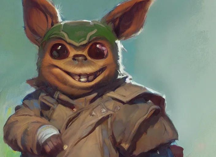 Prompt: a highly detailed beautiful portrait of teemo, by gregory manchess, james gurney, james jean