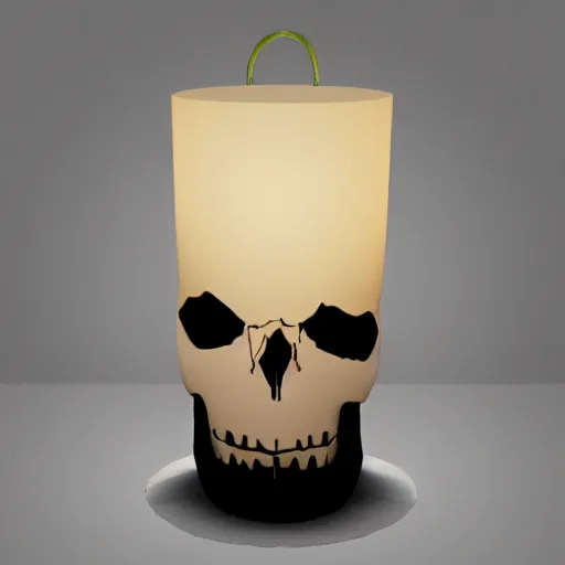 Prompt: skull lamp design, concept design