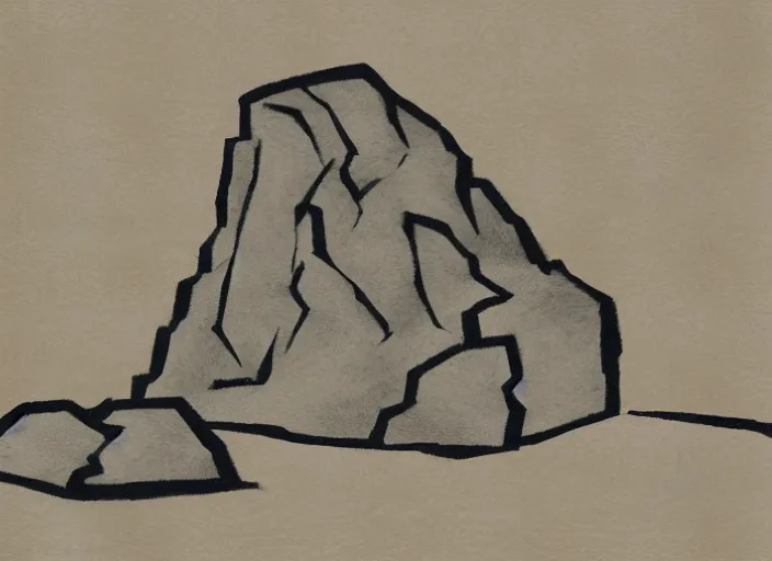 Image similar to a stylized illustration of a rock