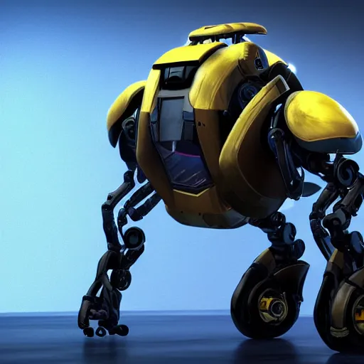 Image similar to hard surface, robotic platform, based on bumblebee, 6 claws, unreal engine