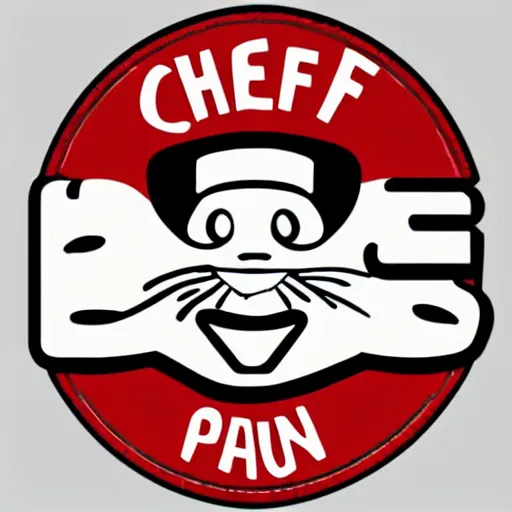 Image similar to chef platypus, logo style, black and red