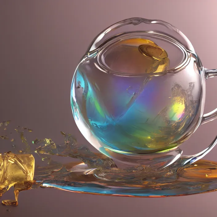 Prompt: hurricane in a glass teapot. octane render, trending on artstation, very coherent symmetrical artwork. cinematic, hyper realism, octane render, 8 k, iridescent accents