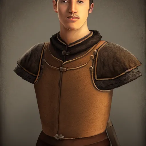 Prompt: video game medieval town villager portrait. Male, 20 years old.
